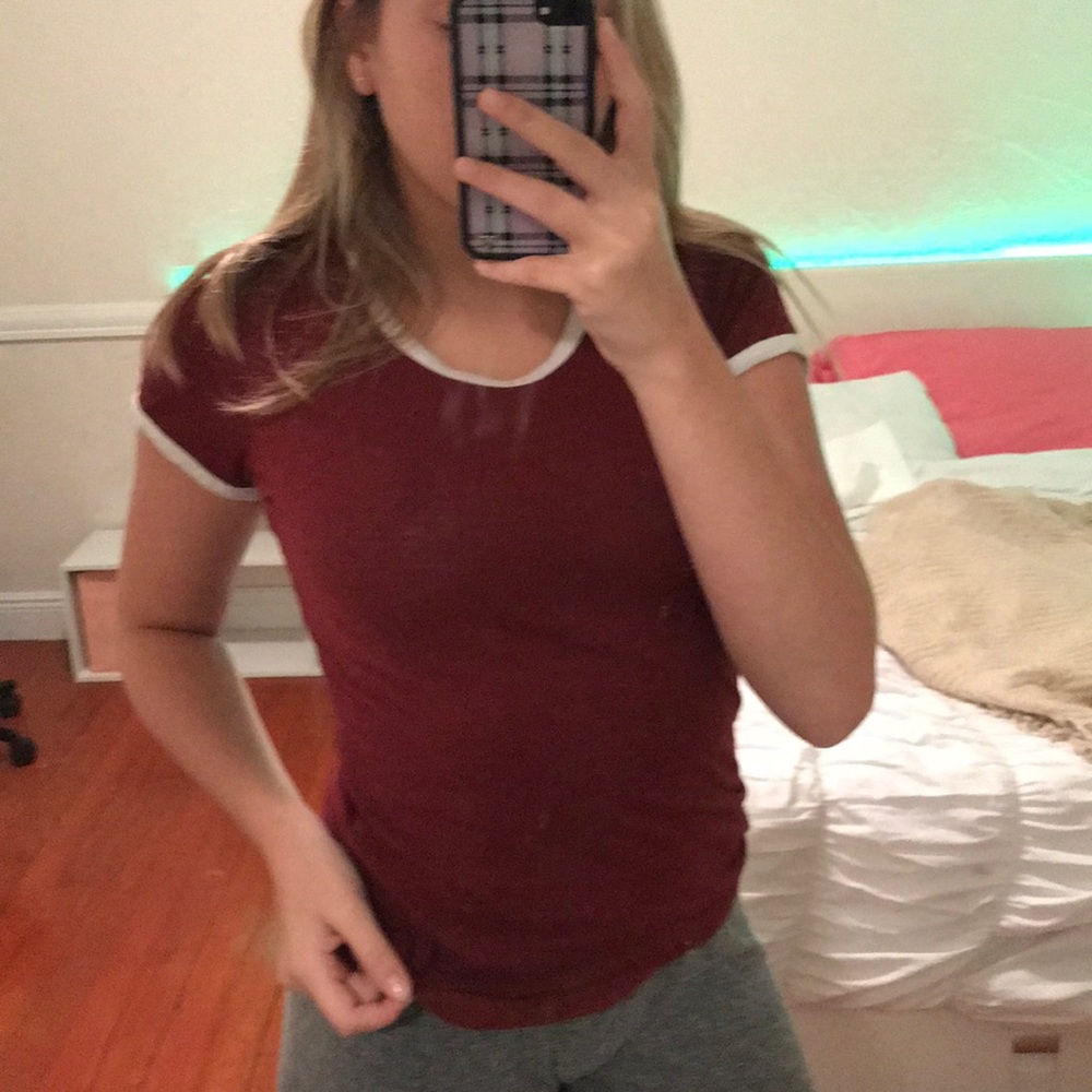 Burgundy shirt